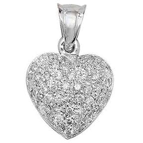 18ct white Gold 0.56ct Diamond set heart pendant