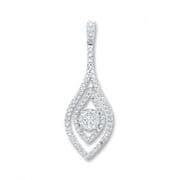 18ct white Gold 0.6ct Diamond set elongated teardrop pendant