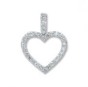 18ct white Gold 0.6ct Diamond set heart outline pendant