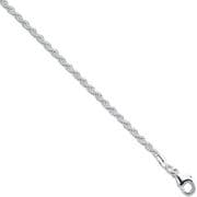 20 Inch/51cm 2.5mm Thick Sterling Silver rope Chain 10.2g