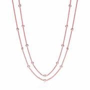 38" Rose Gold plated Sterling silver Cubic Zirconia J-Jaz Necklace