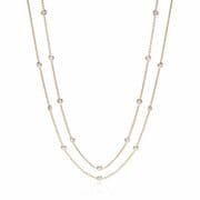38" Yellow Gold plated Sterling silver Cubic Zirconia J-Jaz Necklace