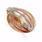 3mm Russian Wedding Ring 9ct Gold three colour 4.5g