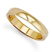 3mm thick 22ct Gold D-Shape Wedding Ring 3.6g Sizes I-Z