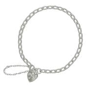 7.5" 3.3mm thick Sterling silver narrow charm bracelet 5.57g
