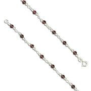 7.5" Ladies Sterling Silver Garnet bead bracelet