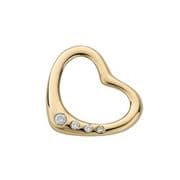 9ct Gold 0.07ct Diamond set heart pendant