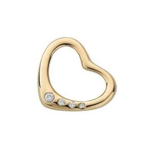 9ct Gold 0.07ct Diamond set heart pendant