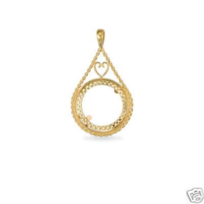 9ct Gold Half Sovereign Coin Pendant Mount 3 6g