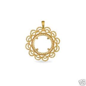 9ct Gold Half Sovereign Coin Pendant Mount 5 3g