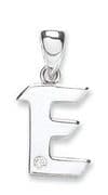 9ct White Gold 0.01ct Diamond set Letter E pendant