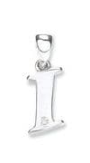 9ct White Gold 0.01ct Diamond set Letter I pendant