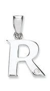 9ct White Gold 0.01ct Diamond set Letter R pendant