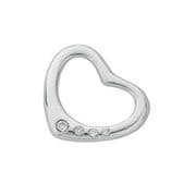 9ct white Gold 0.07ct Diamond set heart pendant