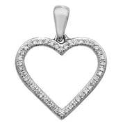 9ct white Gold 0.09ct Diamond set heart pendant