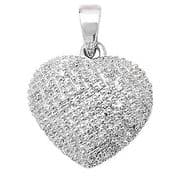 9ct white Gold 0.11ct Diamond set heart pendant