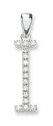 9ct White Gold 0.12ct Diamond set Letter I pendant