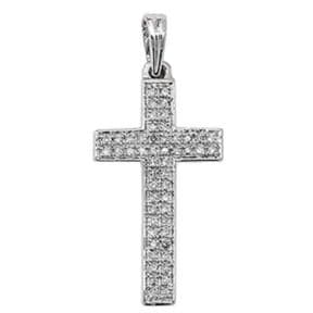 9ct white Gold 0.16ct Diamond set cross pendant