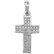9ct white Gold 0.1ct Diamond set cross pendant