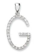 9ct White Gold 0.20ct Diamond set Letter G pendant