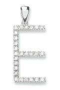 9ct White Gold 0.21ct Diamond set Letter E pendant