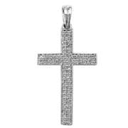 9ct white Gold 0.26ct Diamond set cross pendant