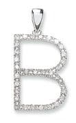 9ct White Gold 0.27ct Diamond set Letter B pendant
