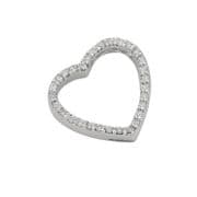 9ct white Gold 0.32ct Diamond set heart pendant