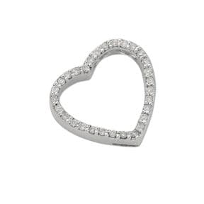 9ct white Gold 0.32ct Diamond set heart pendant