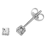 9ct White gold Four claw Prong set Round Diamond stud Earrings 0.25 TCW 1/4 ct