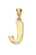 9ct Yellow Gold 0.01ct Diamond set Letter J pendant