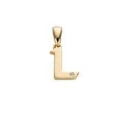 9ct Yellow Gold 0.01ct Diamond set Letter L pendant