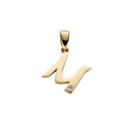 9ct Yellow Gold 0.01ct Diamond set Letter M pendant