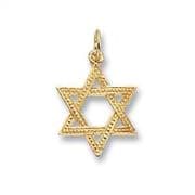 Gold Star of David and Hamsa pendants