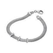 J-Jaz Ladies Sterling Silver Mesh with Cz's 7" Bracelet