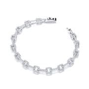 J-Jaz Ladies Sterling silver Micro Pave' Cz Square Link 7" Bracelet