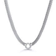 J-Jaz Mesh Necklace with Circle Cz's 17"