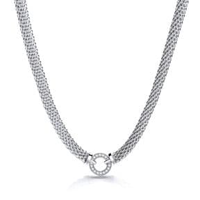J-Jaz Mesh Necklace with Circle Cz's 17