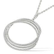 J-Jaz Micro Pave 3 Row Round Cz Pendant with 18" Chain