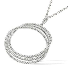 J-Jaz Micro Pave 3 Row Round Cz Pendant with 18