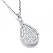 J-Jaz Micro Pave Cubic Zirconia Pear Shape Pendant on 18" Chain