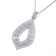 J-Jaz Micro Pave' Cz Large Drop Pendant with 18" Chain