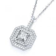 J-Jaz Micro Pave' Fancy Pendant Cz Centre with 18" Chain