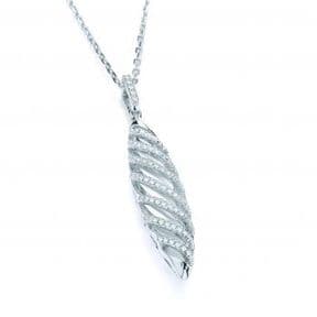 J-Jaz Micro Pave' Fancy Swirl Cz Drop Pendant with 18
