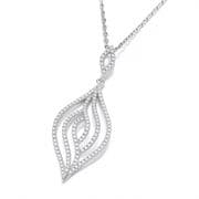 J-Jaz Micro Pave' Leaf Cz Pendant with 18" Chain #2