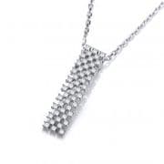 J-Jaz Micro Pave Multi Row Cz Pendant with 18" Chain