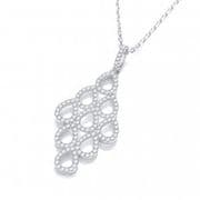 J-Jaz Micro Pave multiple teardrop Pendant with 18" Chain