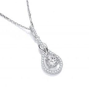 J-Jaz Micro Pave' Tear Drop Cz Pendant with 18