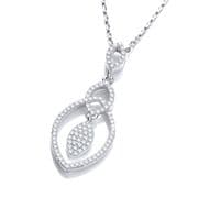 J-Jaz Micro Pave' Tear Drop Pendant with 18" Chain