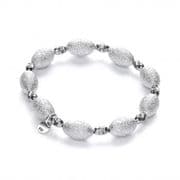J-Jaz Rhodium plated Sterling Silver bracelet with Frosted & Ruthenium Beads